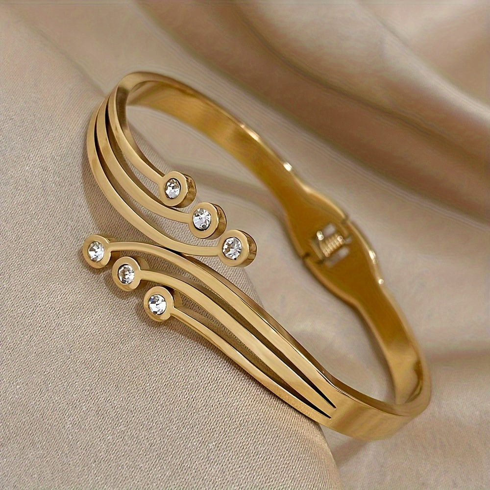 Pulsera con Circonitas Blanca Aurora - Bañado en oro de 18k