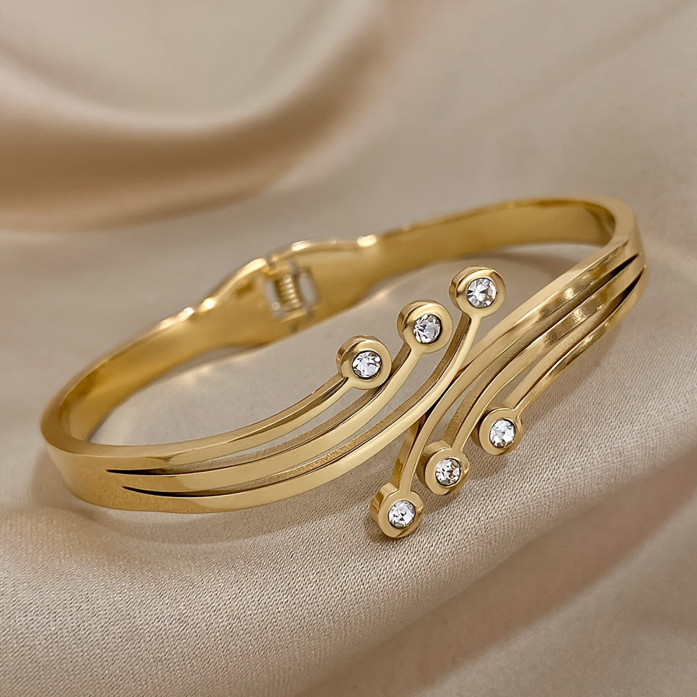 Pulsera con Circonitas Blanca Aurora - Bañado en oro de 18k