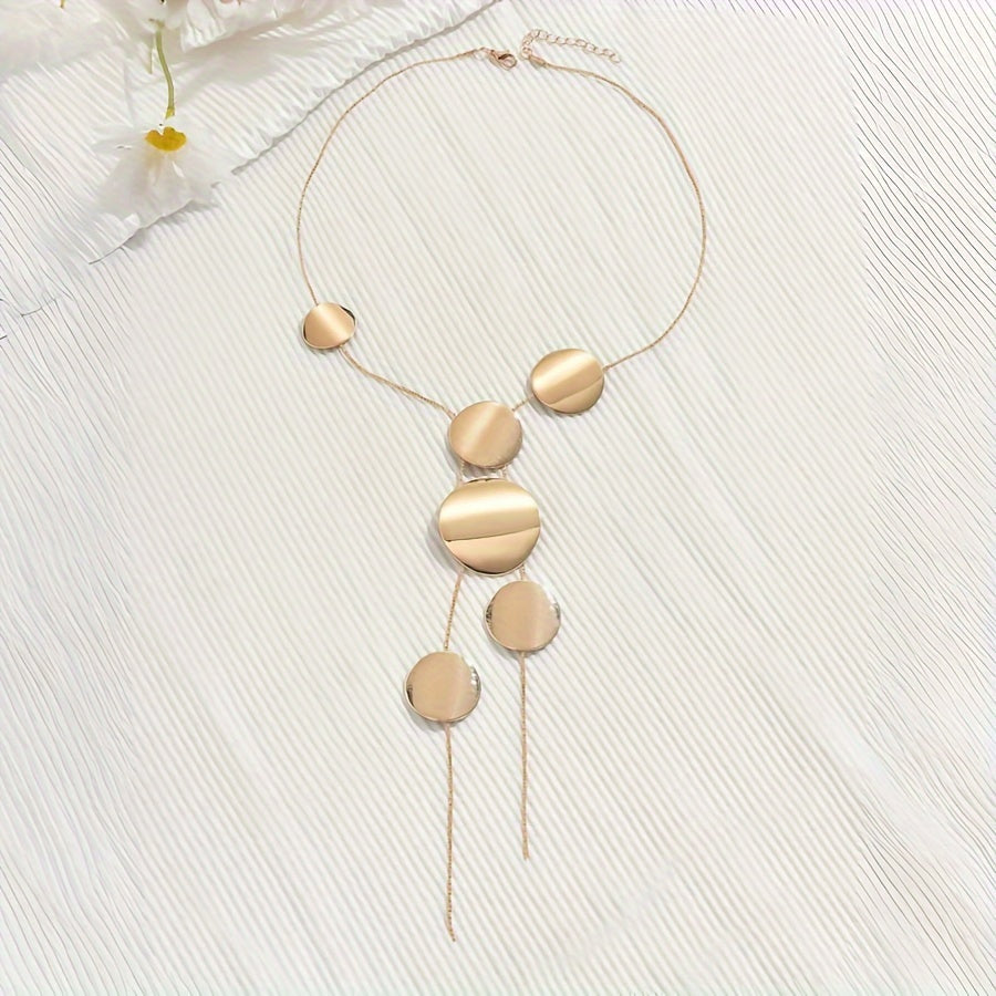 Collar con Colgante Redondo Brillo Dorado – Bañado en oro de 18k