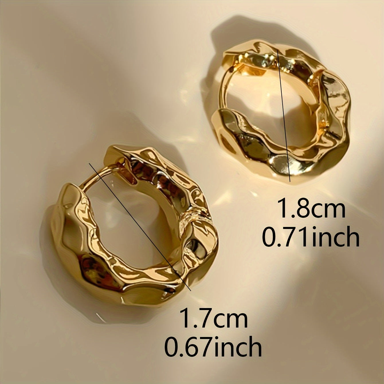 Aretes de Aro Brillo Dorado – Bañado en oro de 18k