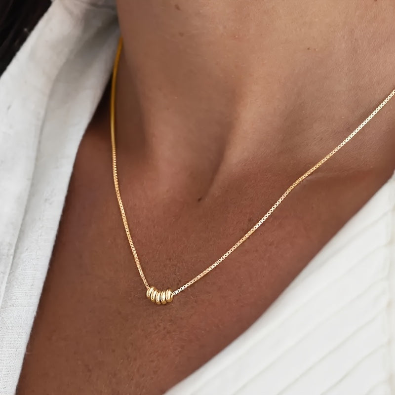 Collar con Colgante Redondo Distinción - Chapado en oro de 18K
