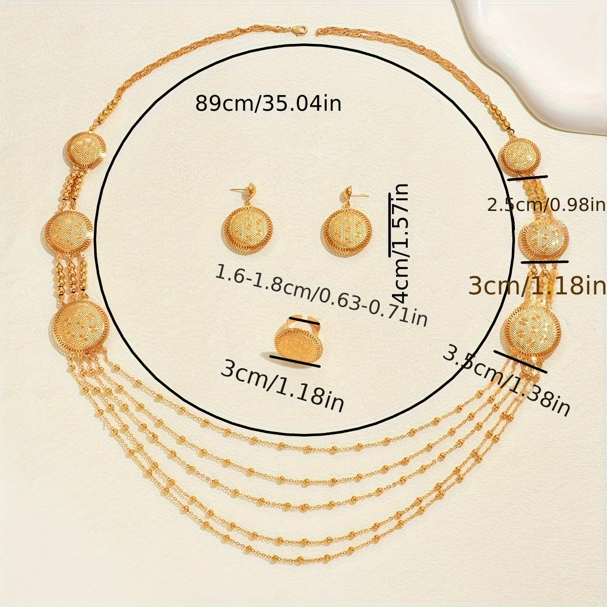 Conjunto Herencia Dorada – Bañado en oro de 18k
