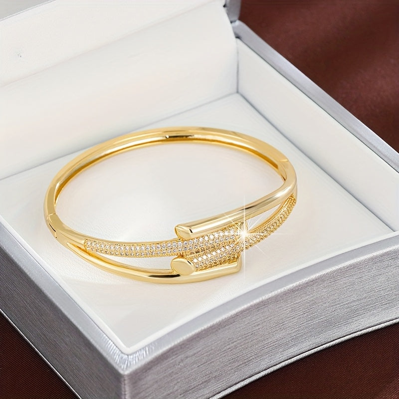 Pulsera con Circonitas Virtud Clásica - Bañado en oro de 18k