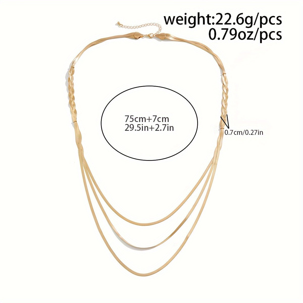 Collar Triple Mujer Moderna – Bañado en oro de 18k