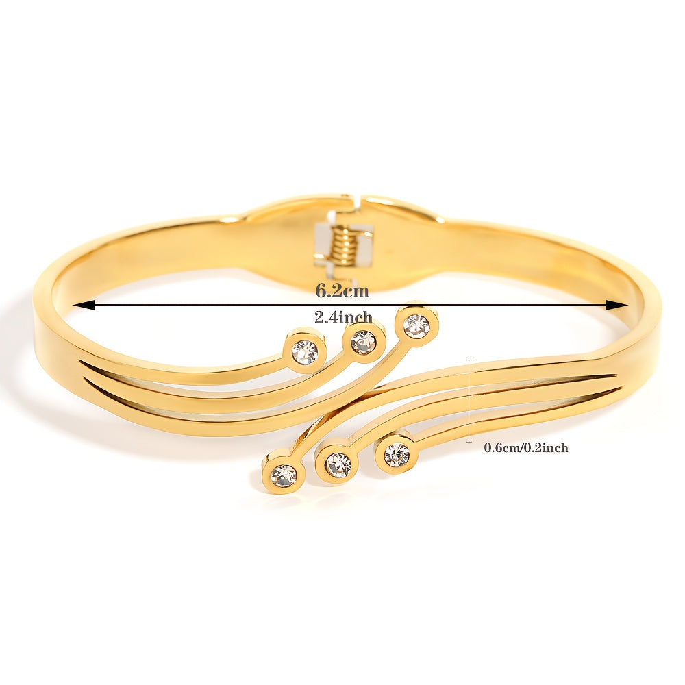 Pulsera con Circonitas Blanca Aurora - Bañado en oro de 18k