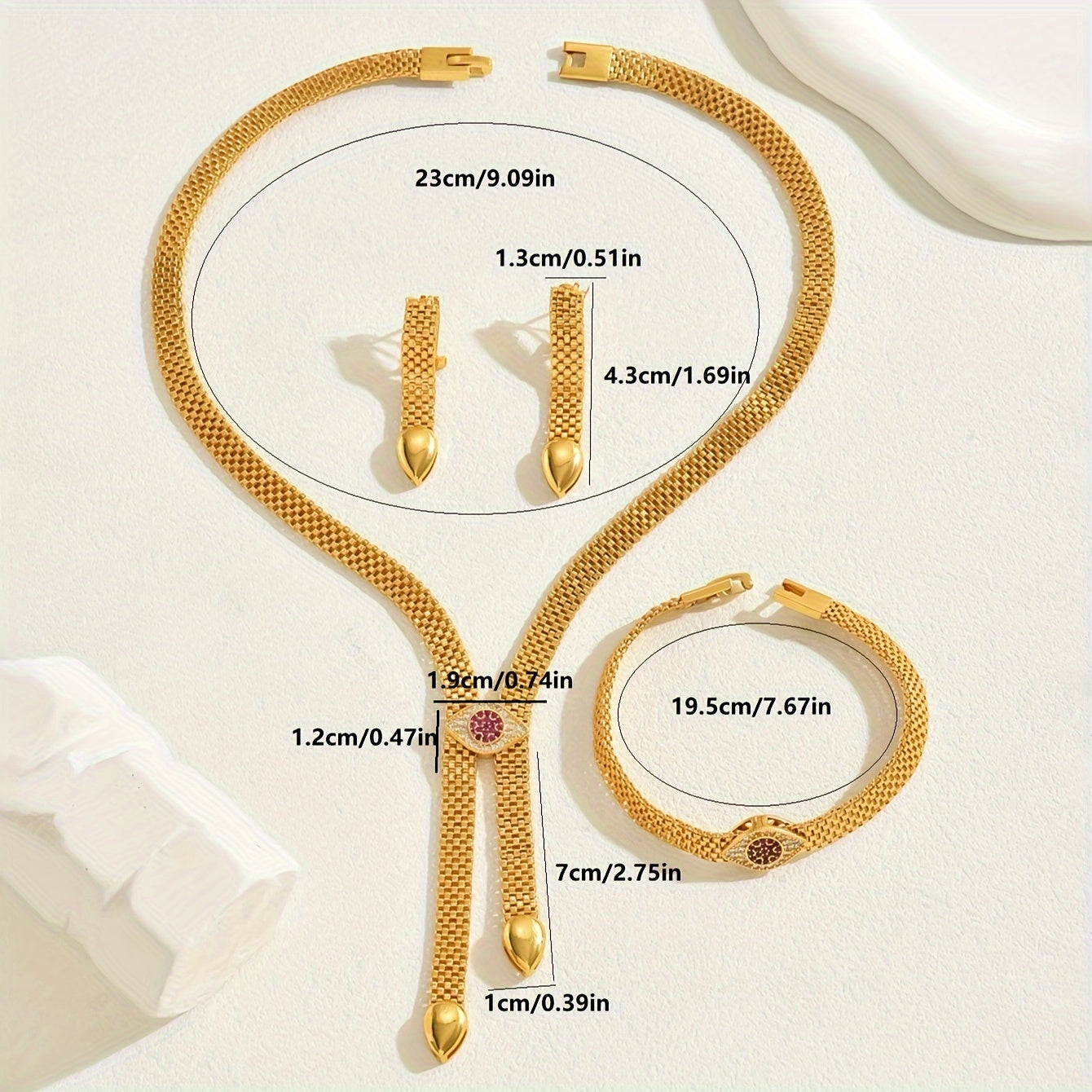 Conjunto Clásico de Lujo – Bañado en oro de 18k