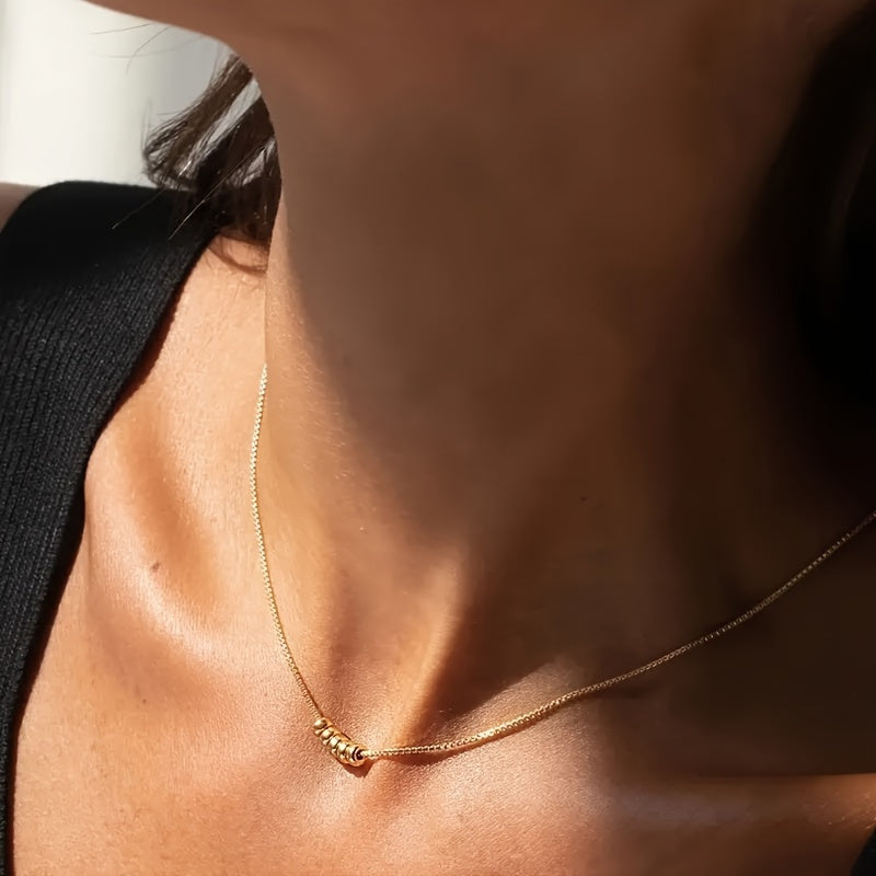 Collar con Colgante Redondo Distinción - Chapado en oro de 18K