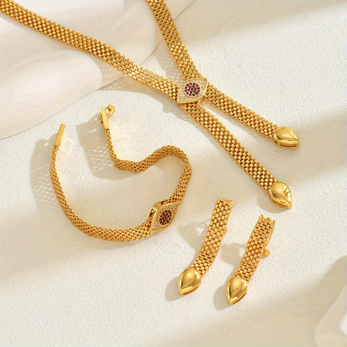 Conjunto Clásico de Lujo – Bañado en oro de 18k