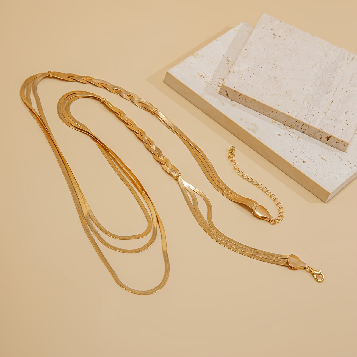 Collar Triple Mujer Moderna – Bañado en oro de 18k