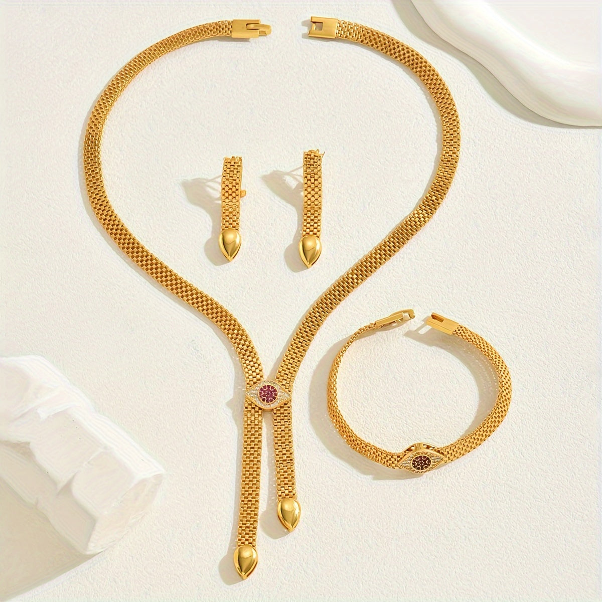 Conjunto Clásico de Lujo – Bañado en oro de 18k