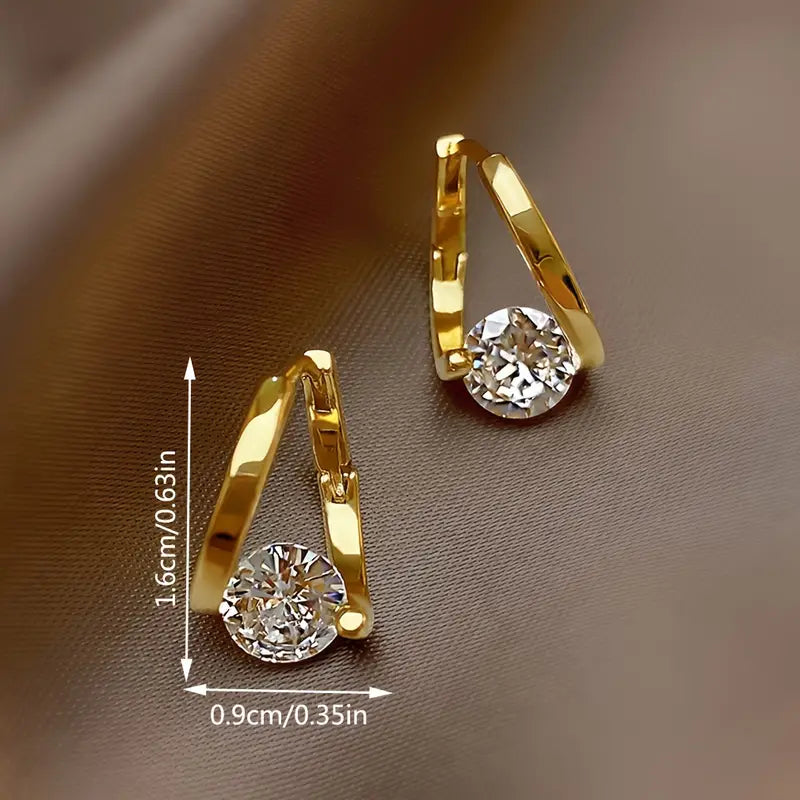 Aretes de Aro con Circonia Aura Dorada – Bañado en oro de 18k