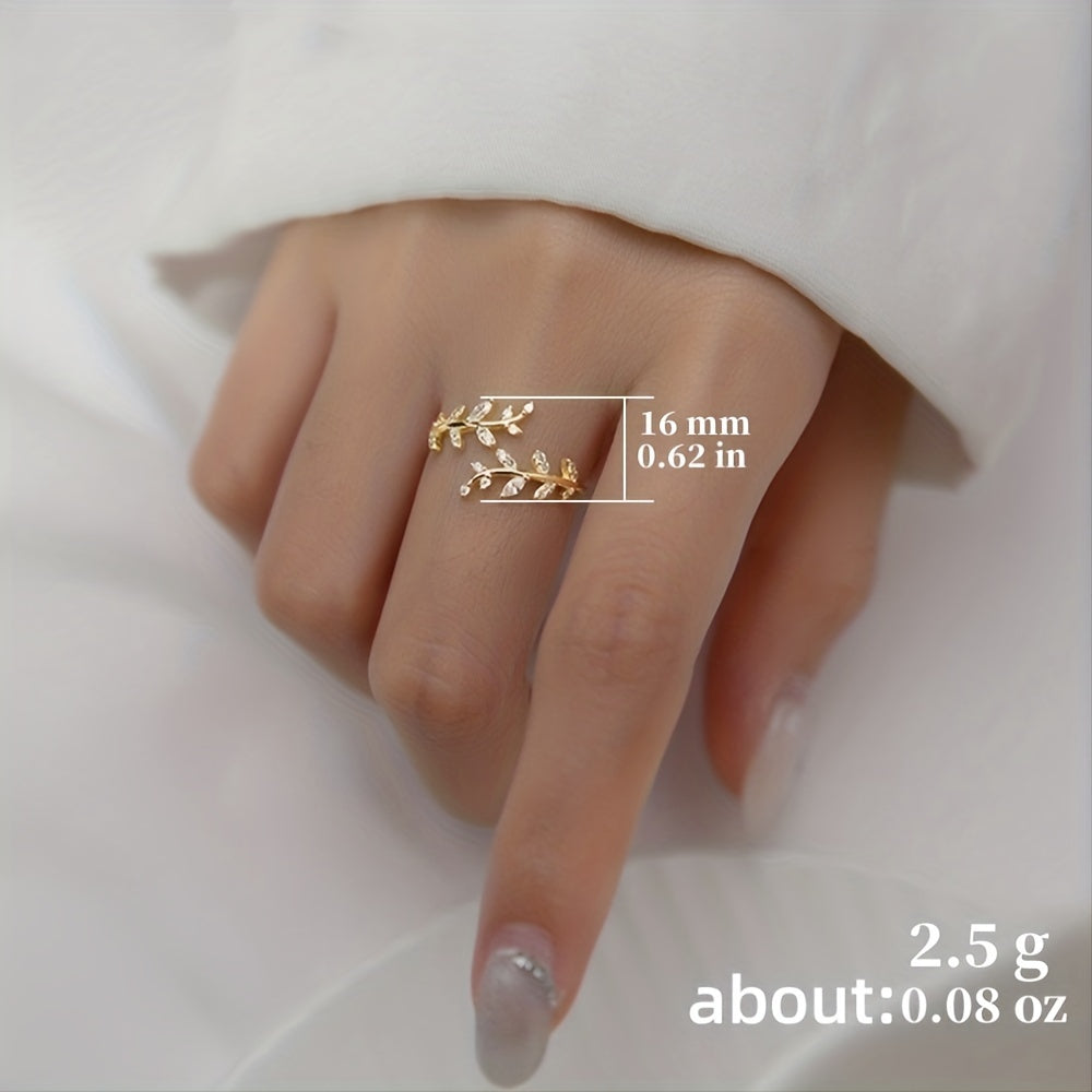 Anillo Ajustable con Petalos de Circonias Delicadeza - Bañado en oro de 18k