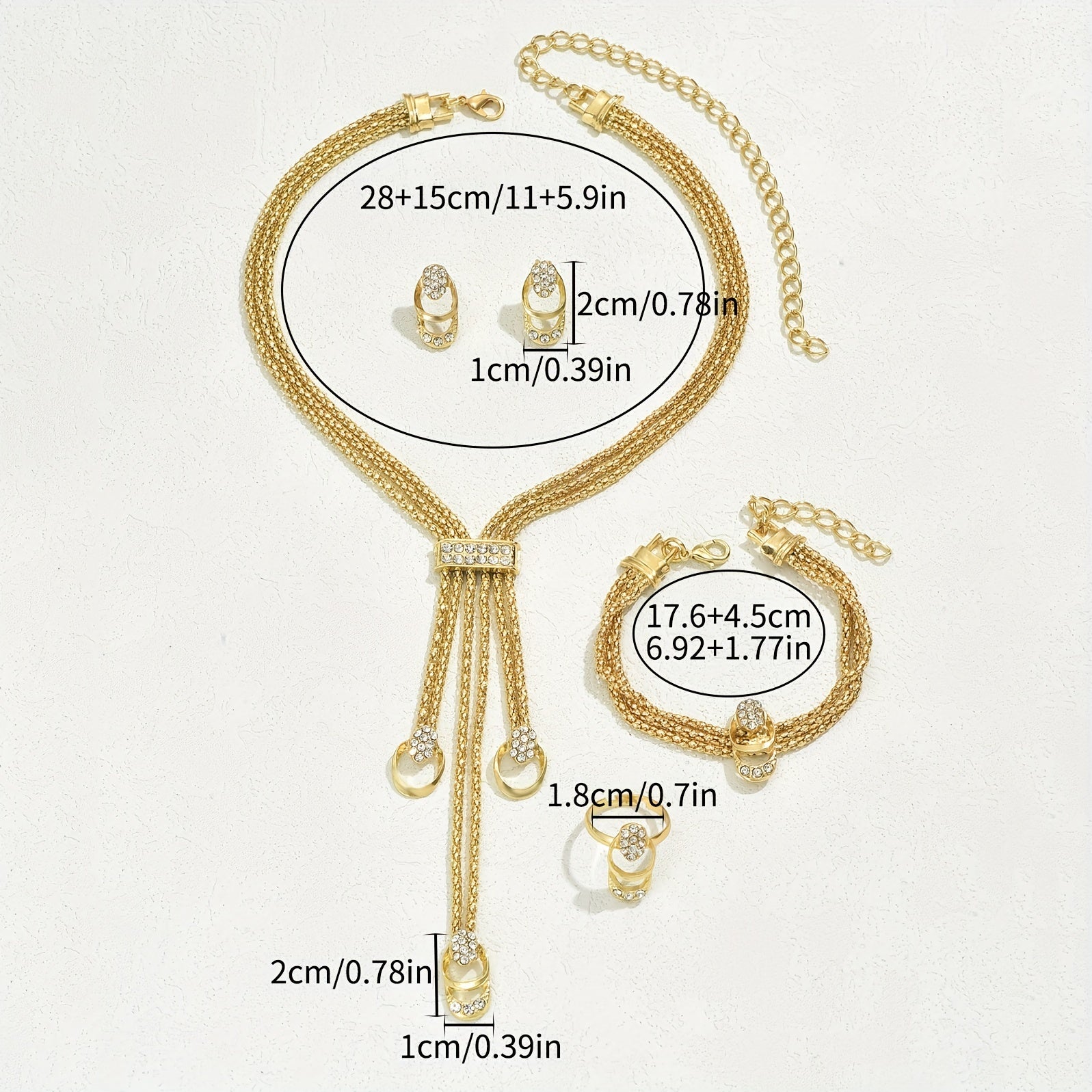 Conjunto Aurora Dorada – Brillo eterno bañado en oro de 18k