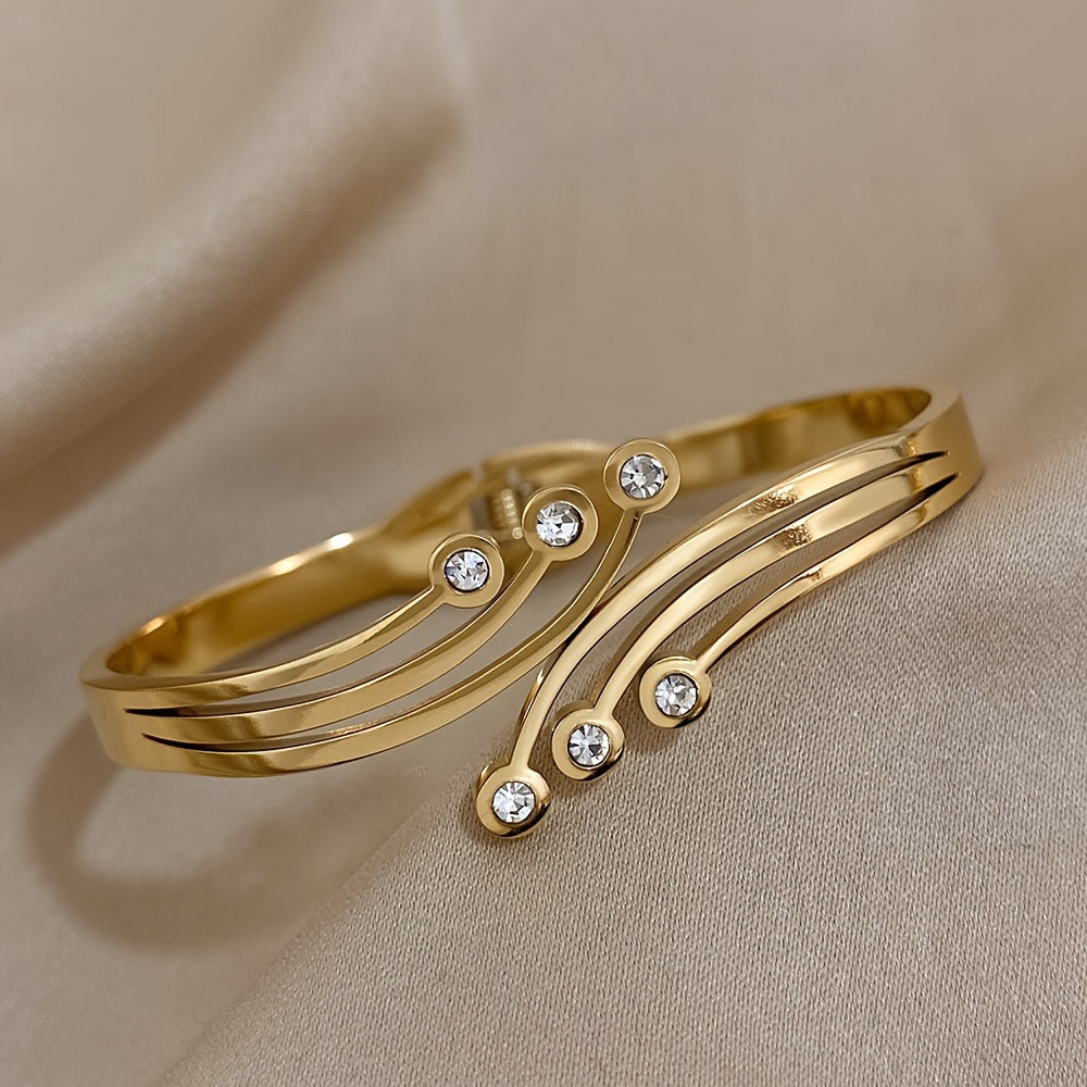 Pulsera con Circonitas Blanca Aurora - Bañado en oro de 18k
