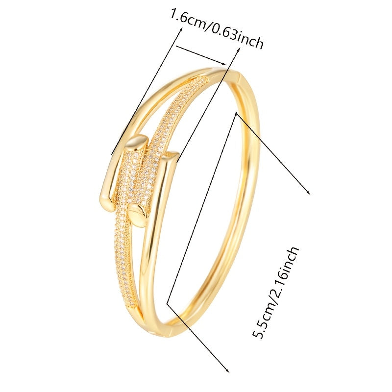 Pulsera con Circonitas Virtud Clásica - Bañado en oro de 18k