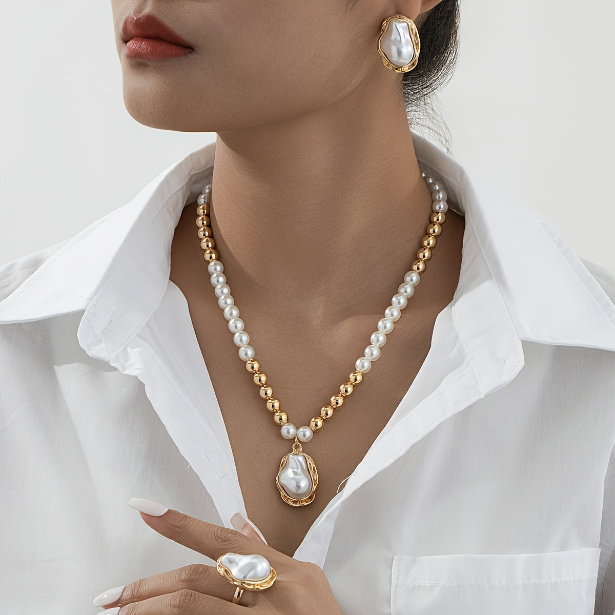 Conjunto Elegance Dorado – Bañado en oro de 18k