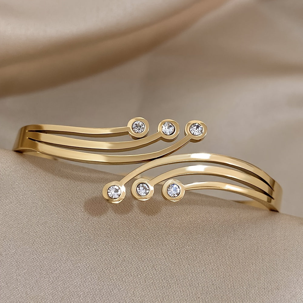 Pulsera con Circonitas Blanca Aurora - Bañado en oro de 18k
