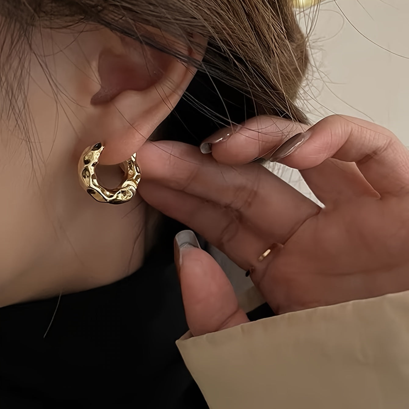 Aretes de Aro Brillo Dorado – Bañado en oro de 18k