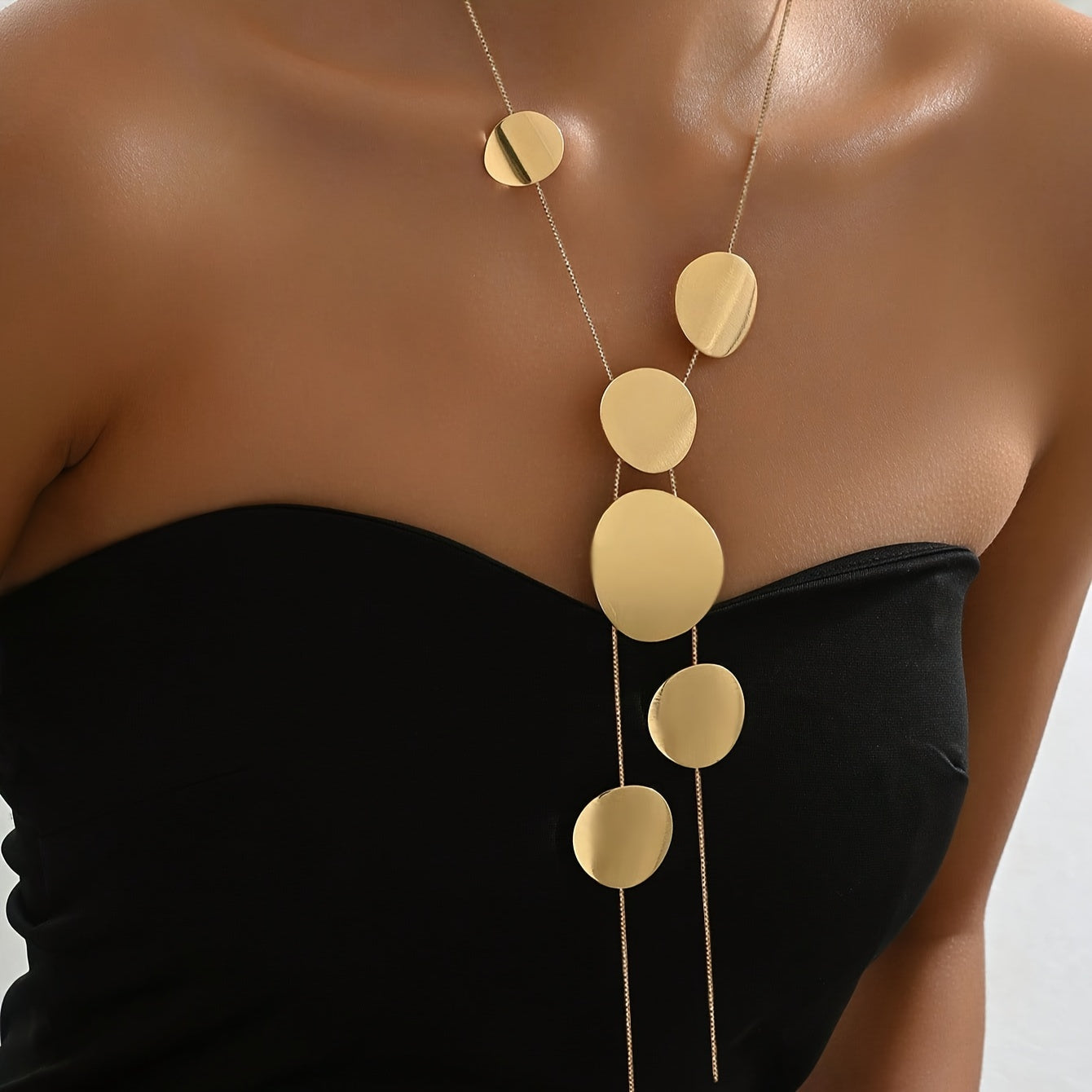 Collar con Colgante Redondo Brillo Dorado – Bañado en oro de 18k