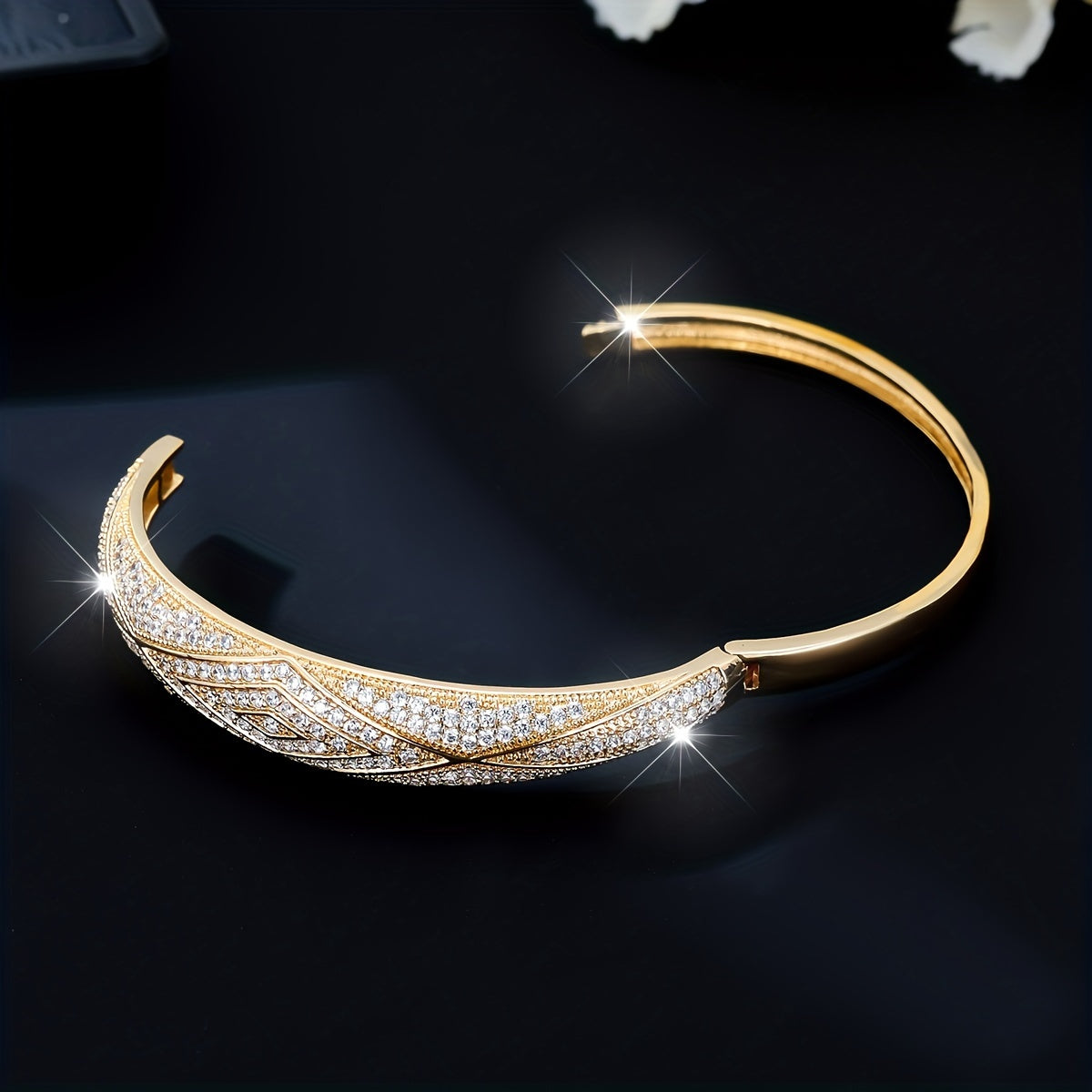 Pulsera con Circonitas Dama de Cristal - Bañado en oro de 18k