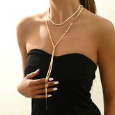 Collar Doble Y Con Colgante Fino Encanto – Bañado en oro de 18k