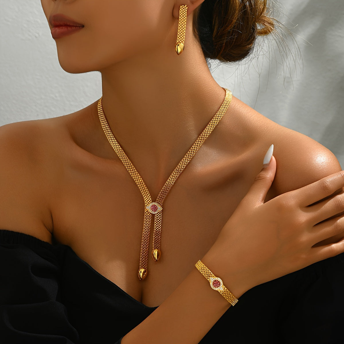 Conjunto Clásico de Lujo – Bañado en oro de 18k