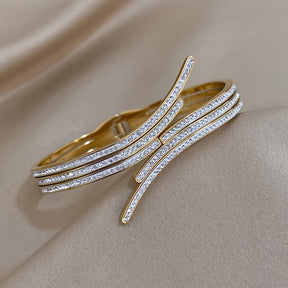 Pulsera con Circonitas Dama de Cristal - Bañado en oro de 18k
