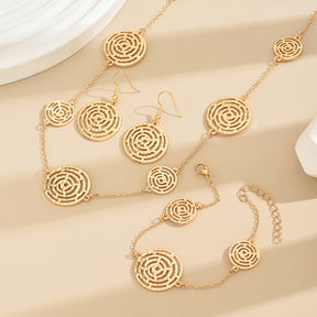 Conjunto Reina Circular – Lujo intemporal bañado en oro de 18k
