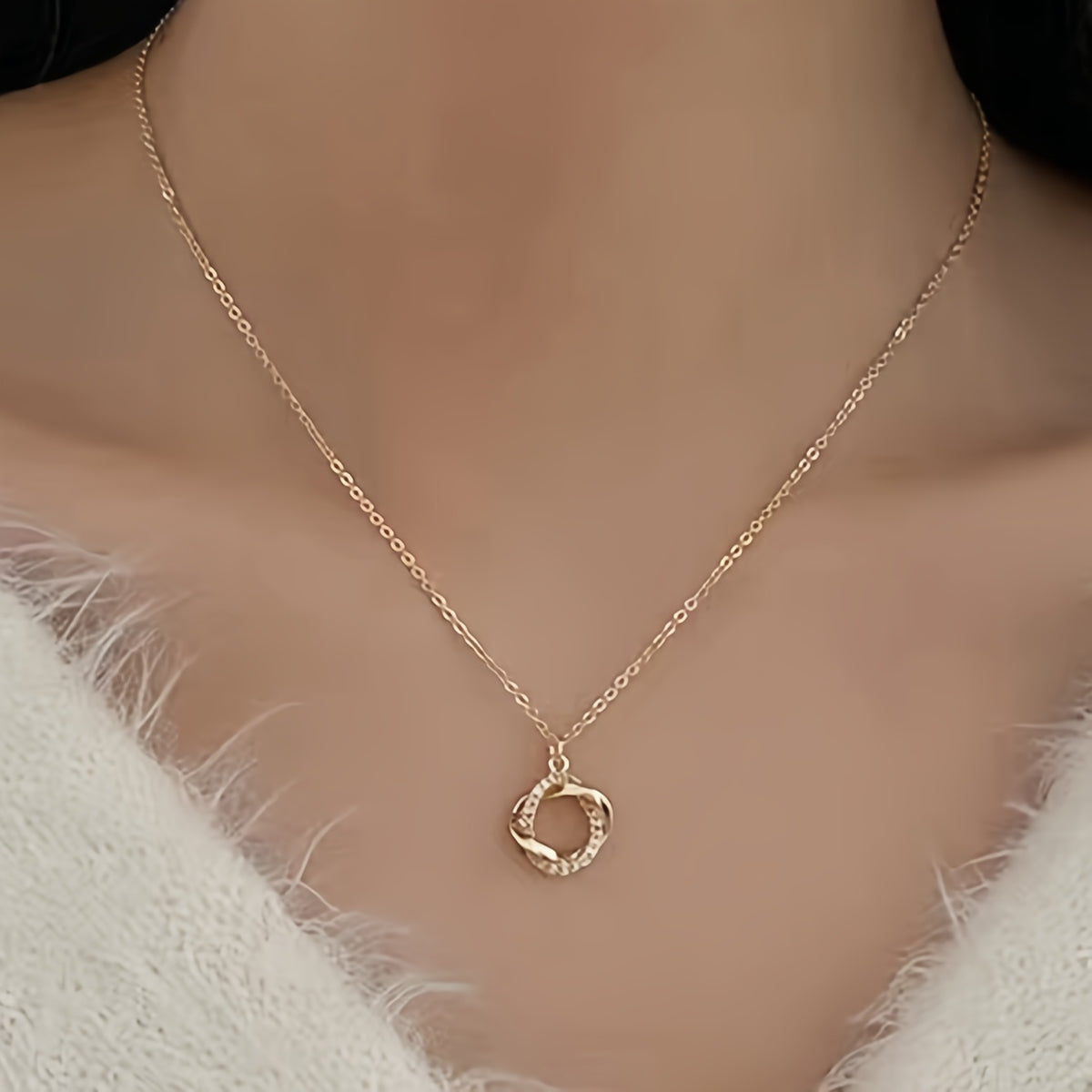 Collar Com Pingente Redondo Tradición - Bañado en oro de 18k