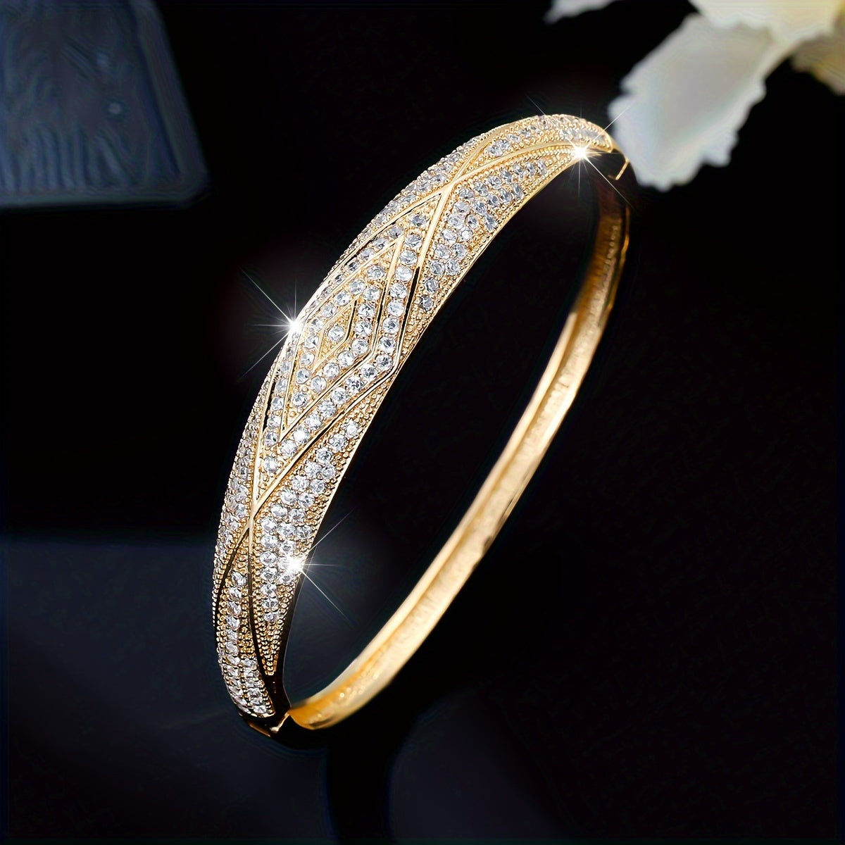 Pulsera con Circonitas Dama de Cristal - Bañado en oro de 18k