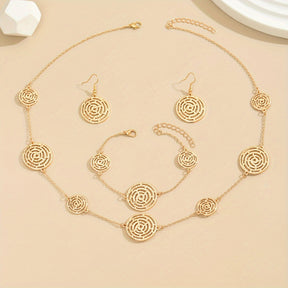 Conjunto Reina Circular – Lujo intemporal bañado en oro de 18k