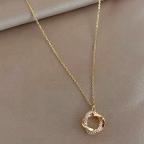 Collar Com Pingente Redondo Tradición - Bañado en oro de 18k