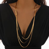 Collar Triple Mujer Moderna – Bañado en oro de 18k