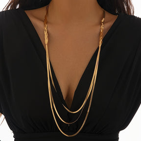 Collar Triple Mujer Moderna – Bañado en oro de 18k