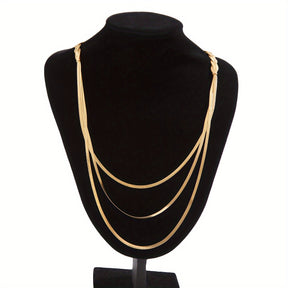 Collar Triple Mujer Moderna – Bañado en oro de 18k
