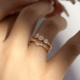 Anillo Ajustable con Circonias Plenitud - Bañado en oro de 18k