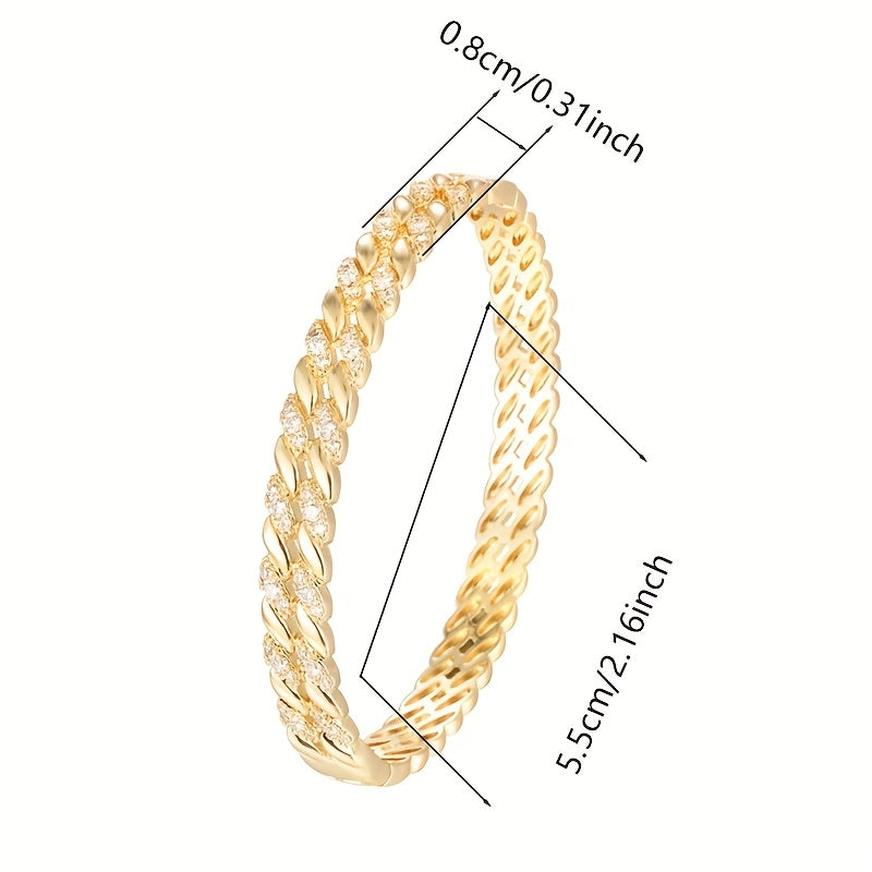 Pulsera Minimalista Retorcida Con Circonitas - Bañado en oro de 18k
