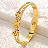 Pulsera Minimalista con Circonitas Cielo Dorado Bañado en oro de 18k