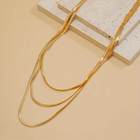 Collar Triple Mujer Moderna – Bañado en oro de 18k