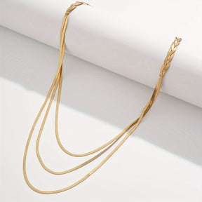 Collar Triple Mujer Moderna – Bañado en oro de 18k
