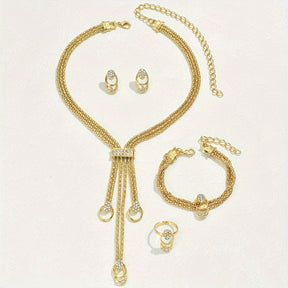 Conjunto Aurora Dorada – Brillo eterno bañado en oro de 18k
