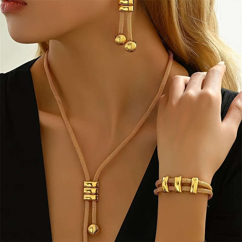 Conjunto de Joyas Elegancia Atrevida - Bañado en Oro de 18K