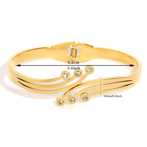 Pulsera con Circonitas Blanca Aurora - Bañado en oro de 18k