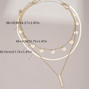 Collar Triple con Congante de Oro Gala Real - Bañado en oro de 18k