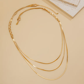 Collar Triple Mujer Moderna – Bañado en oro de 18k