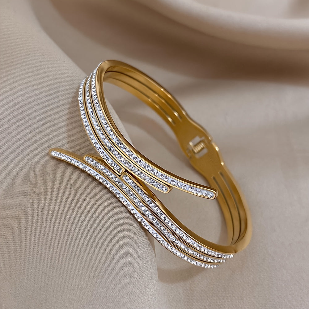 Pulsera con Circonitas Dama de Cristal - Bañado en oro de 18k