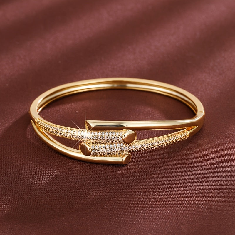Pulsera con Circonitas Virtud Clásica - Bañado en oro de 18k