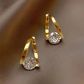 Aretes de Aro con Circonia Aura Dorada – Bañado en oro de 18k