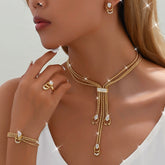 Conjunto Aurora Dorada – Brillo eterno bañado en oro de 18k