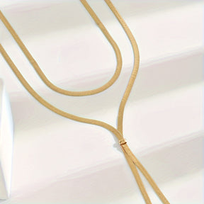 Collar Doble Y Con Colgante Fino Encanto – Bañado en oro de 18k